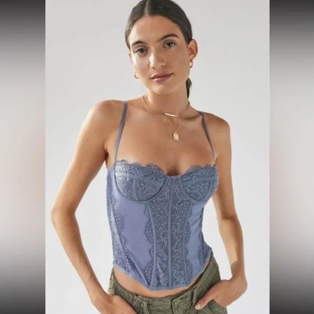 Urban Outfitters Blue Corset Top